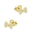 Lovely Bow Shaped CZ Silver Stud Earring STS-6430